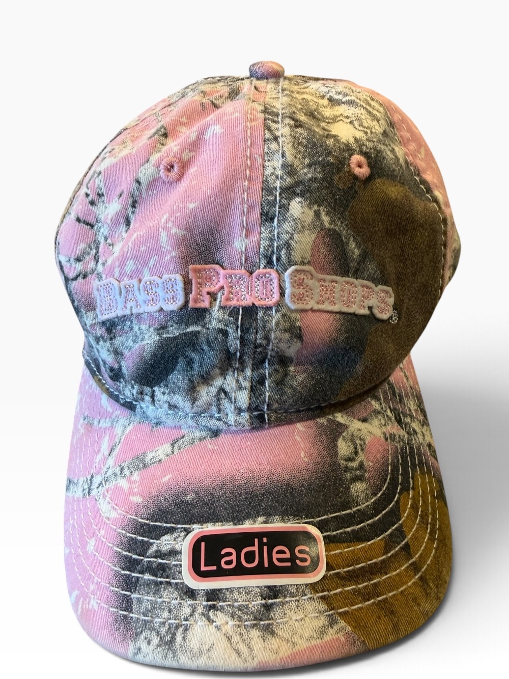Bass Pro Shop Women’s Pink Camo Baseball Cap/Hat Adjustable Fit NWT